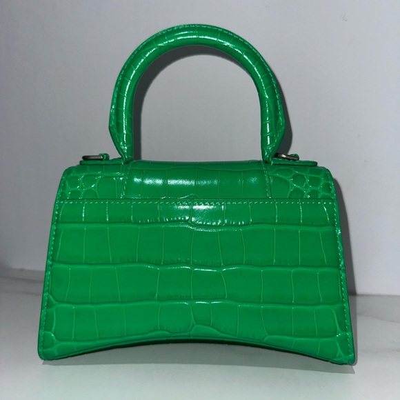 Balenciaga Emerald Green Embossed Leather Hourglass XS Top Handle Bag - Picture 3 of 9